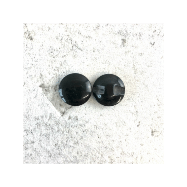 Blusenknopf - schimmernd - 15 mm - schwarz